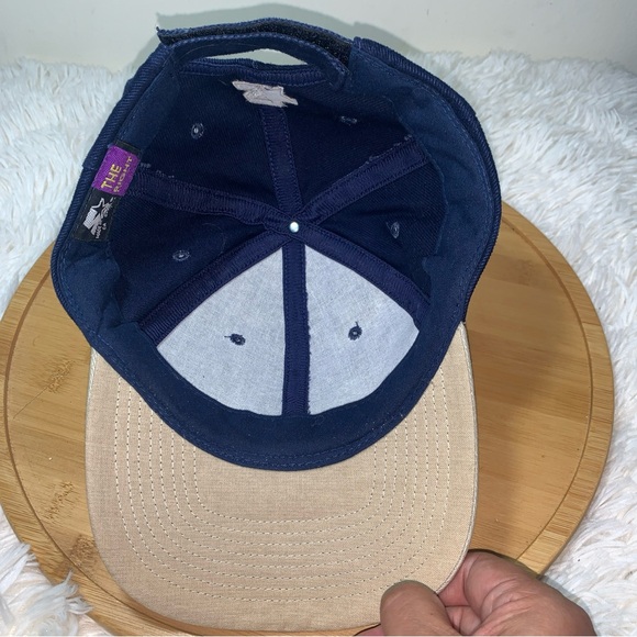 Starter Hat Cap Kelowna Ogopogo Canada Metal Hook & Loop Closure Navy Beige - Picture 6 of 6